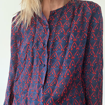 Issa London Printed Silk Blouse - Size 8