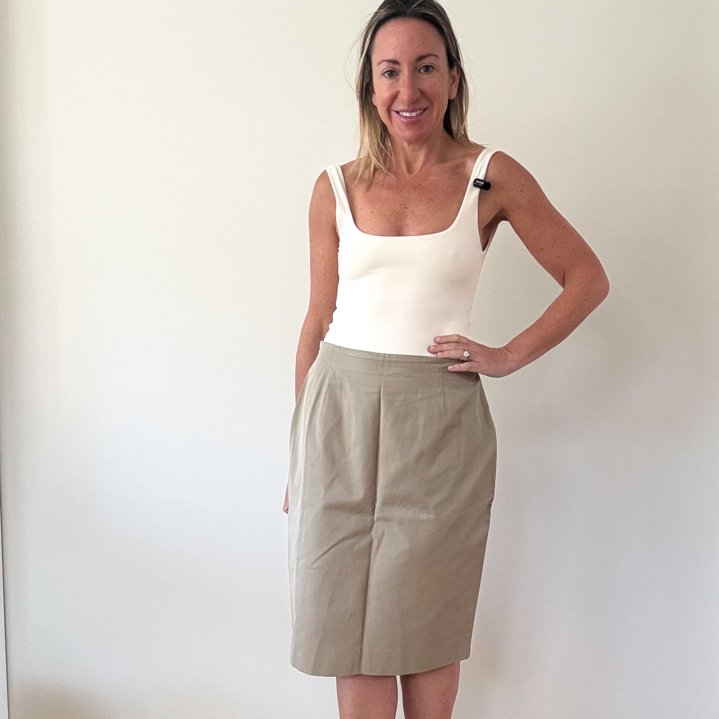 Jil Sander Beige Cotton Pencil Skirt - Size 8