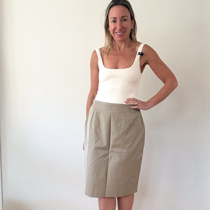 Jil Sander Beige Cotton Pencil Skirt - Size 8
