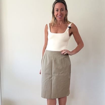 Jil Sander Beige Cotton Pencil Skirt - Size 8