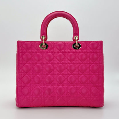 Lady Dior Large Quilted Leather Tote