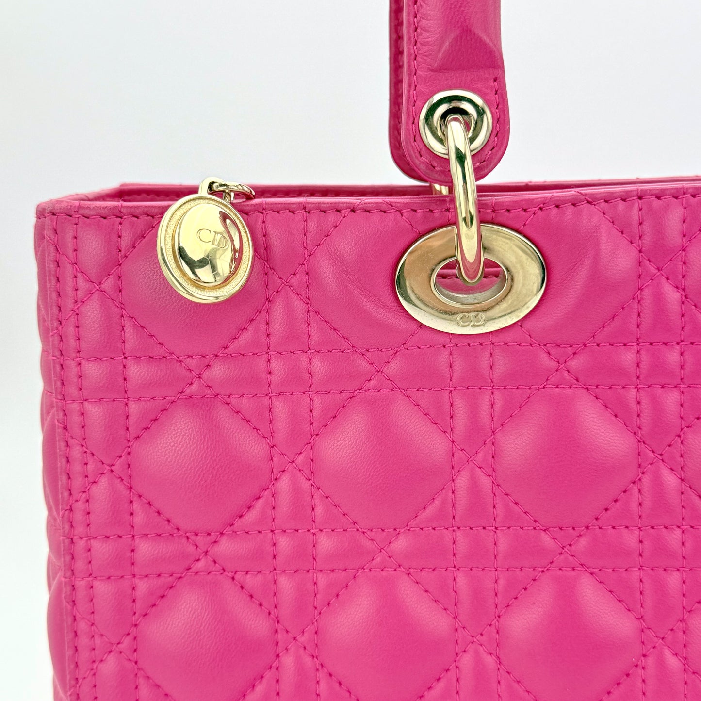 Lady Dior Large Quilted Leather Tote