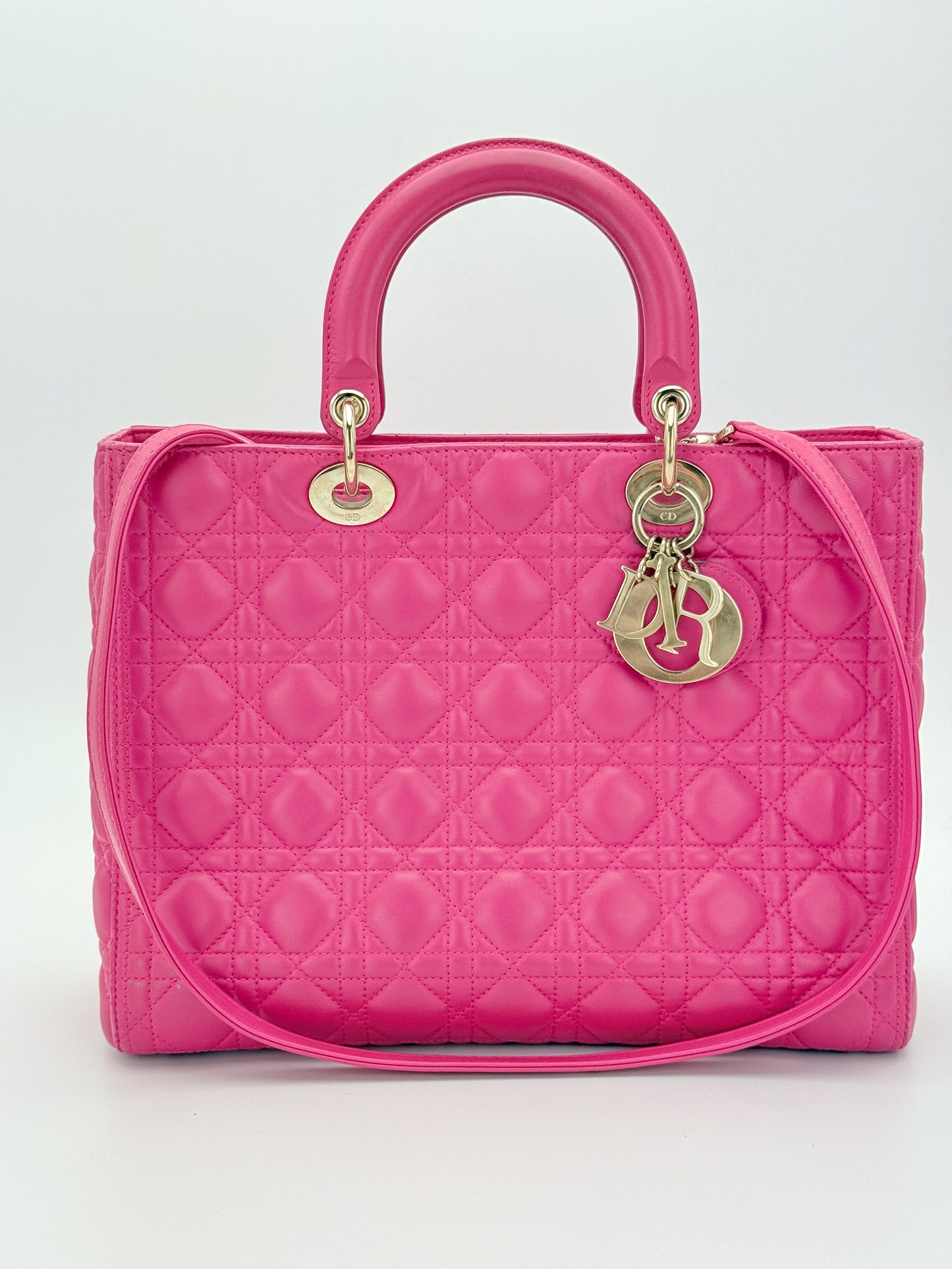 Lady Dior Large Quilted Leather Tote