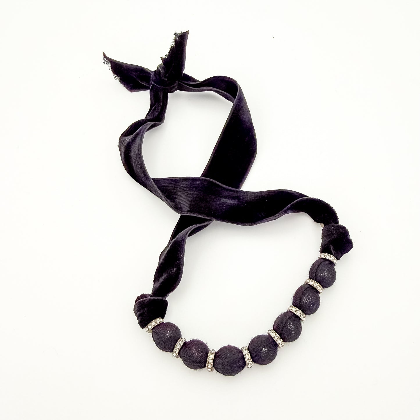 Lanvin Black Bolo Velvet Necklace with Crystal Accents
