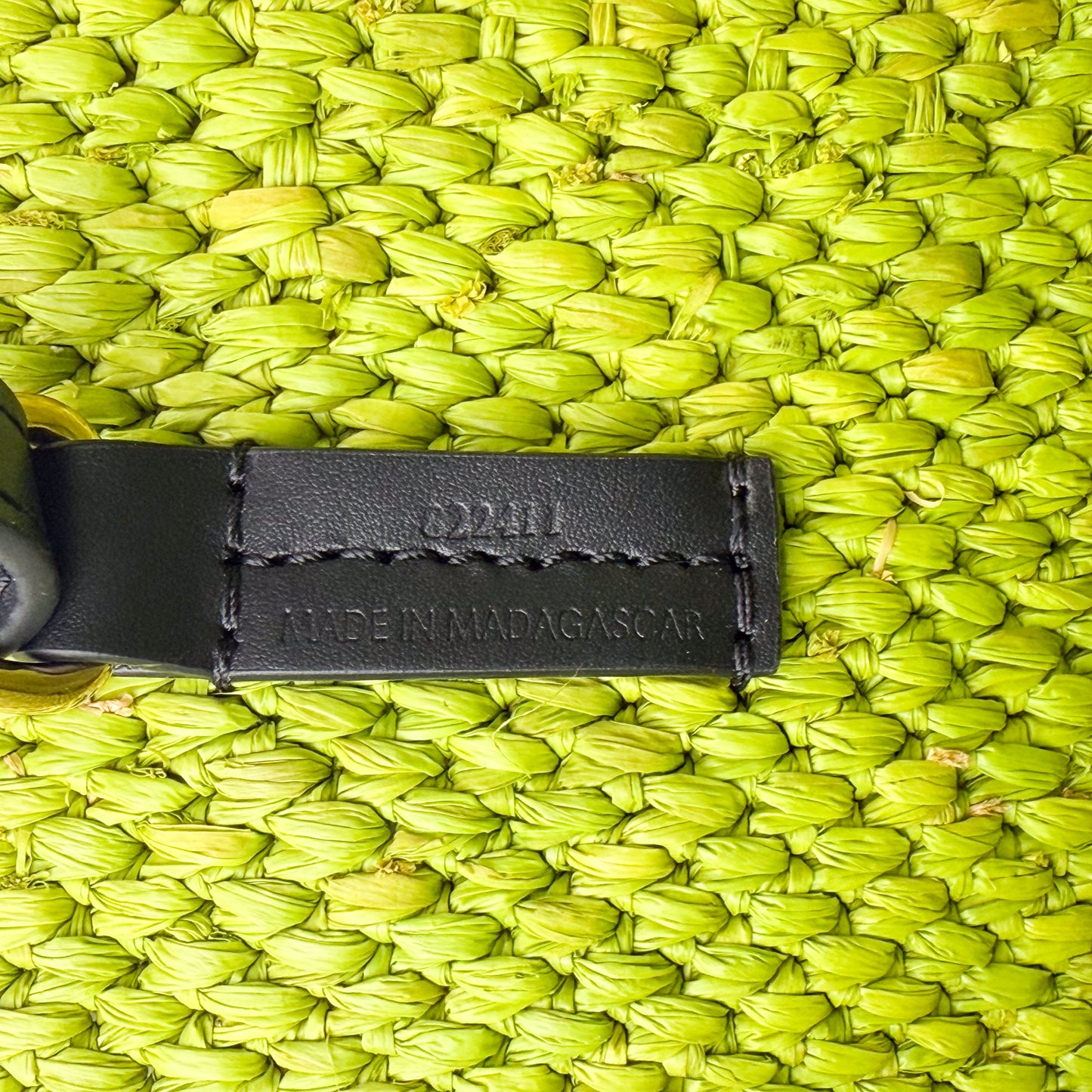 Loewe leather tab "Made in Madagascar" detail