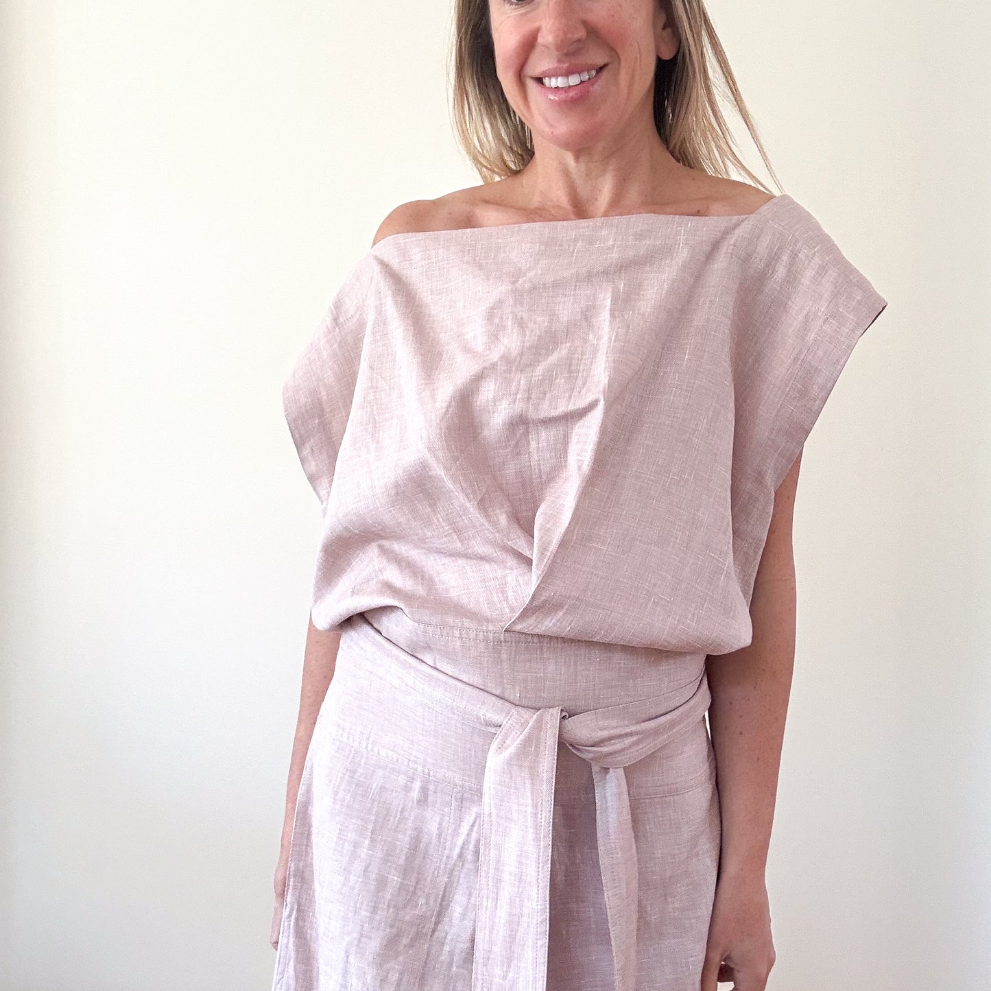 Loro Piana Blush Pink Linen Dress  - Size 12