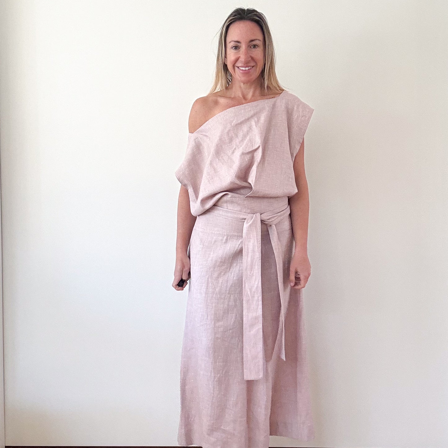 Loro Piana Blush Pink Linen Dress  - Size 12
