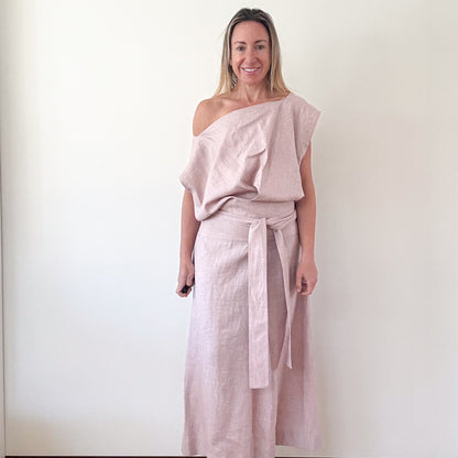 Loro Piana Blush Pink Linen Dress  - Size 12