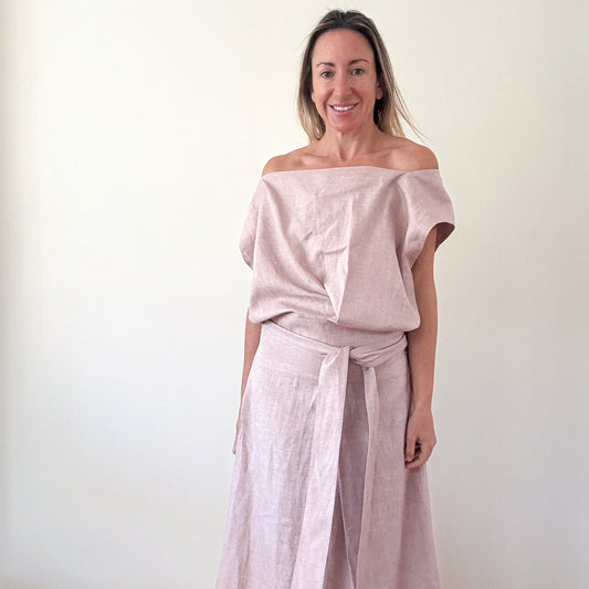 Loro Piana Blush Pink Linen Dress  - Size 12