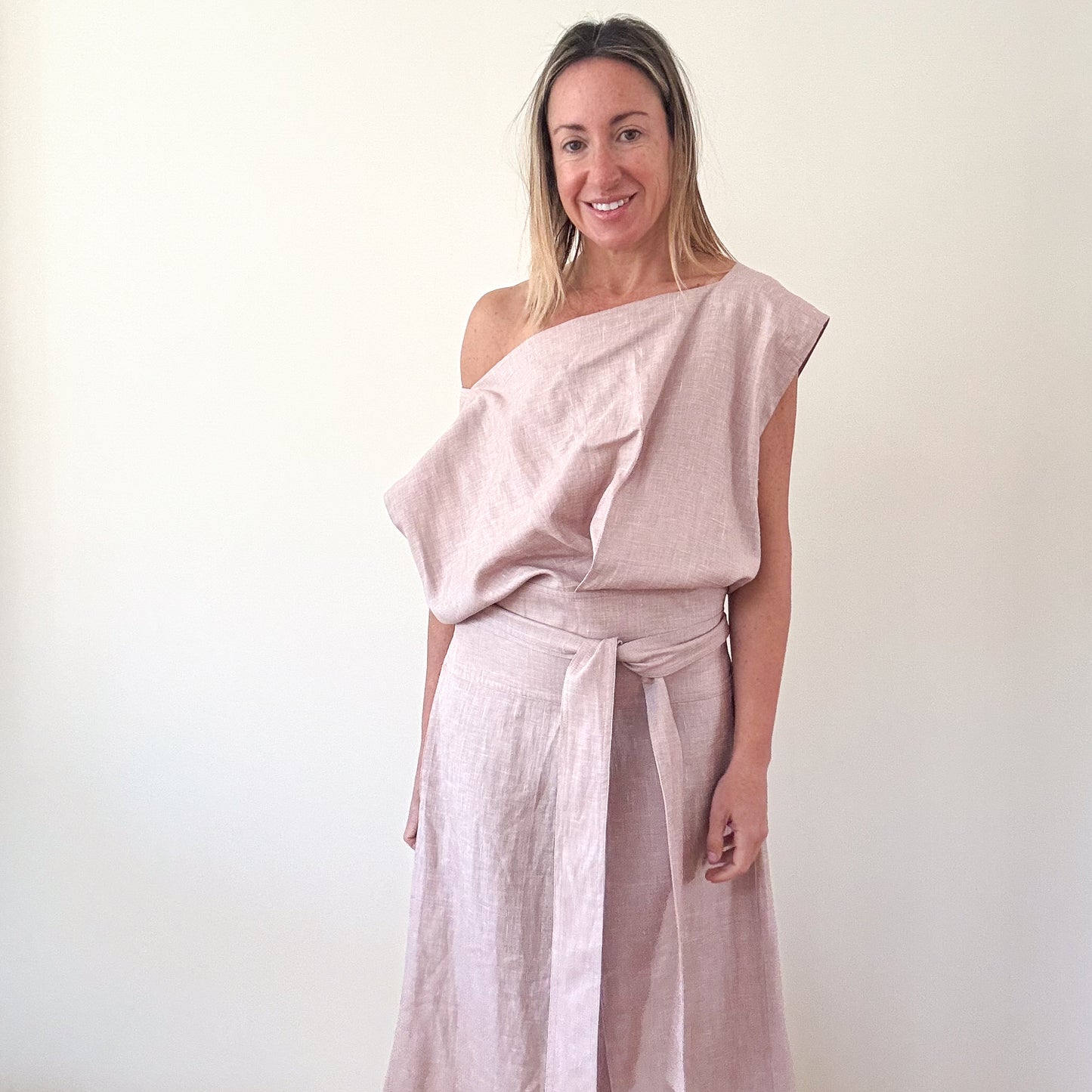 Loro Piana Blush Pink Linen Dress  - Size 12