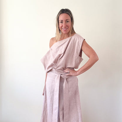 Loro Piana Blush Pink Linen Dress  - Size 12