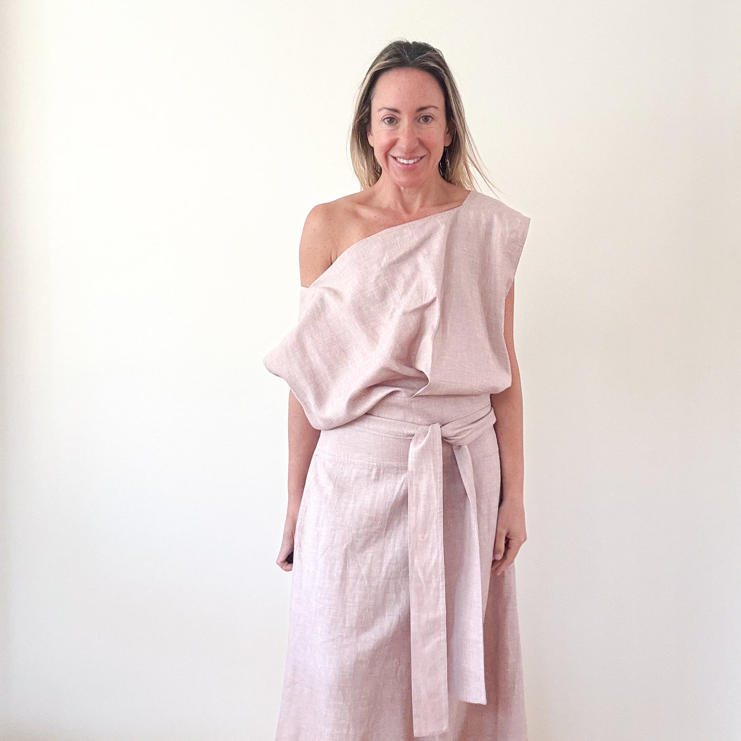 Loro Piana Blush Pink Linen Dress  - Size 12
