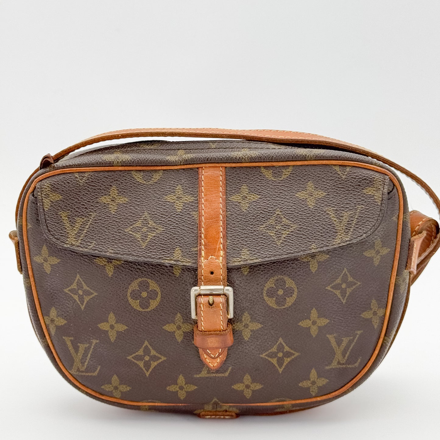 Vintage Louis Vuitton Jeune Fille PM monogram canvas crossbody bag front upright view
