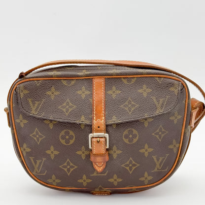 Vintage Louis Vuitton Jeune Fille PM monogram canvas crossbody bag front upright view