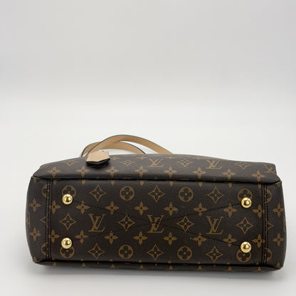 Preloved Louis Vuitton Pallas Shopper tote base view showing gold hardware studs