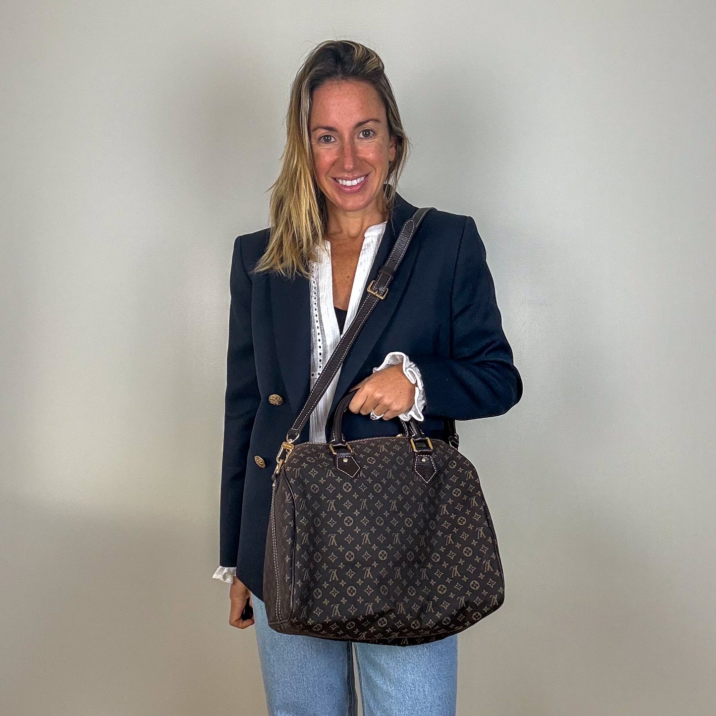 Louis Vuitton Idylle Fusain Speedy Bandouliere 30 Bag