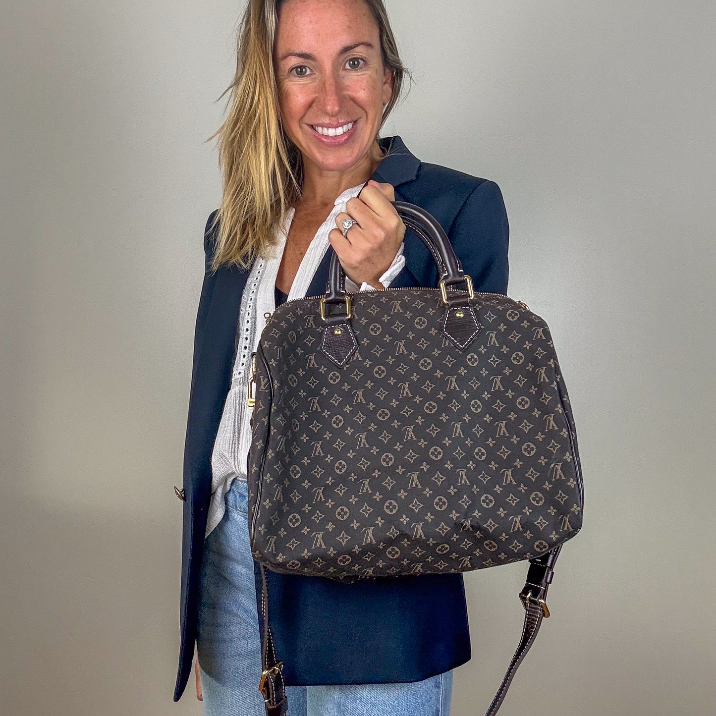 Louis Vuitton Idylle Fusain Speedy Bandouliere 30 Bag