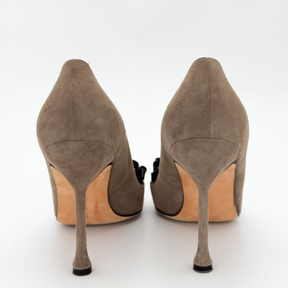 Manolo Blahnik Arletti Suede Pumps - Size 38
