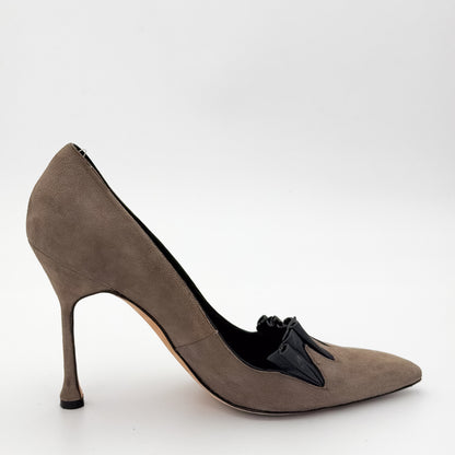 Manolo Blahnik Arletti Suede Pumps - Size 38