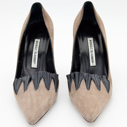 Manolo Blahnik Arletti Suede Pumps - Size 38