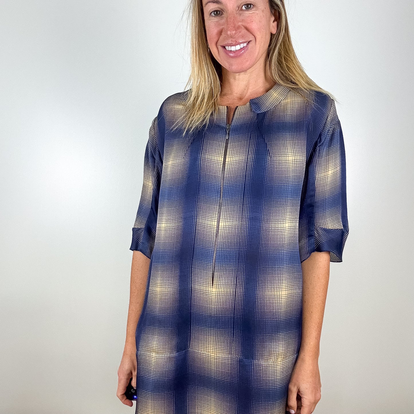 Marni Plaid Silk Blend Dress - Size 8