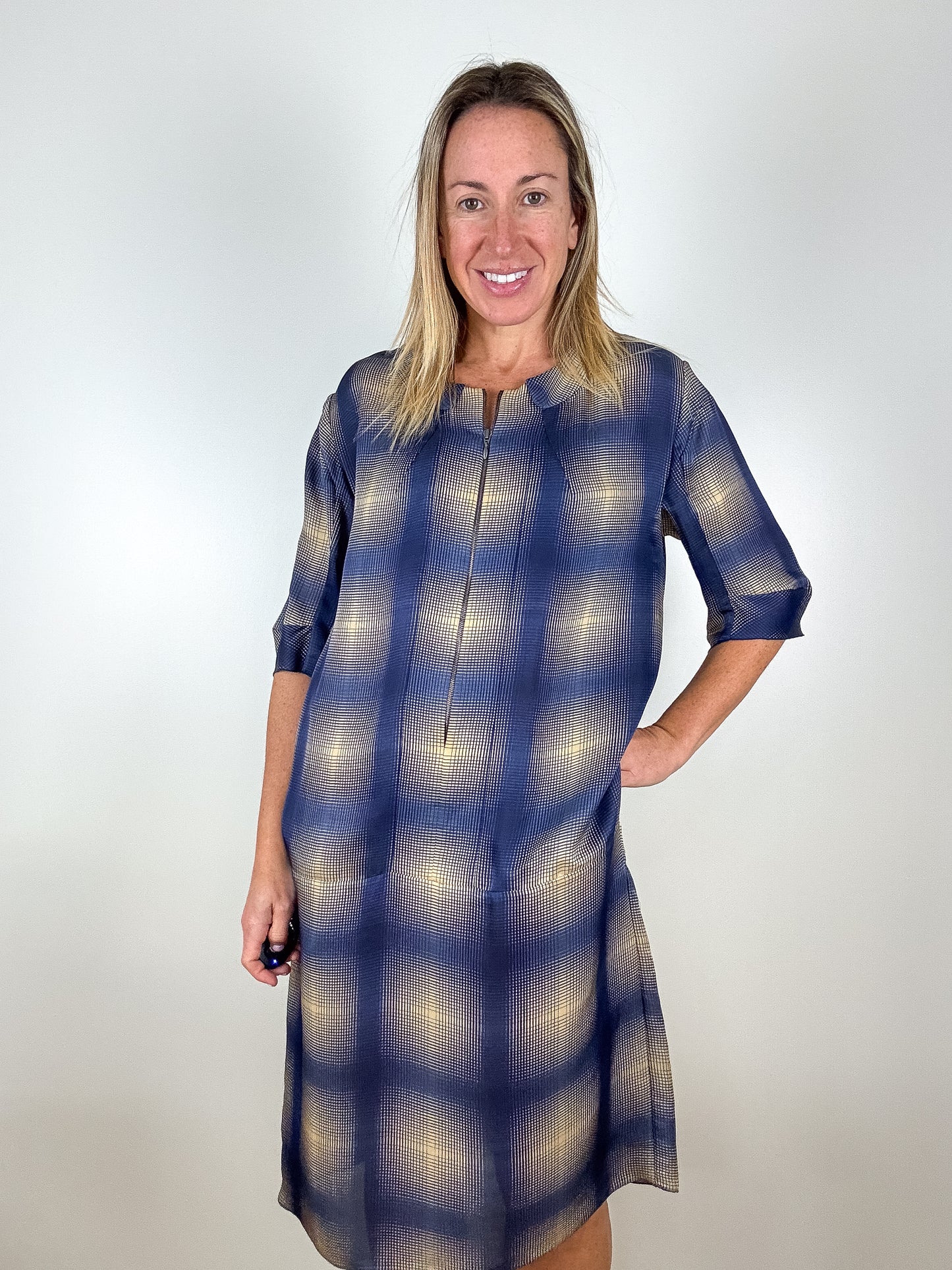 Marni Plaid Silk Blend Dress - Size 8