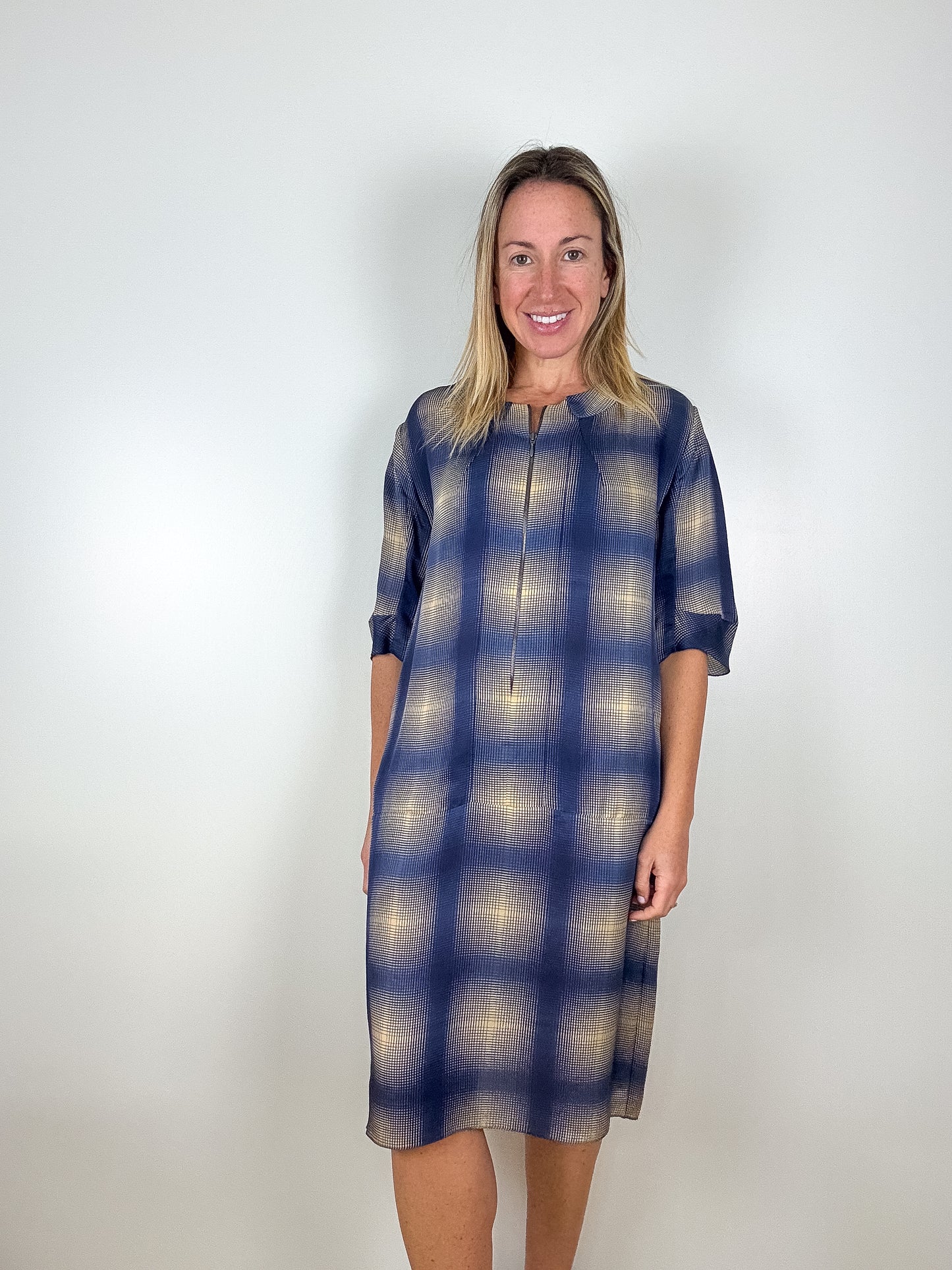 Marni Plaid Silk Blend Dress - Size 8