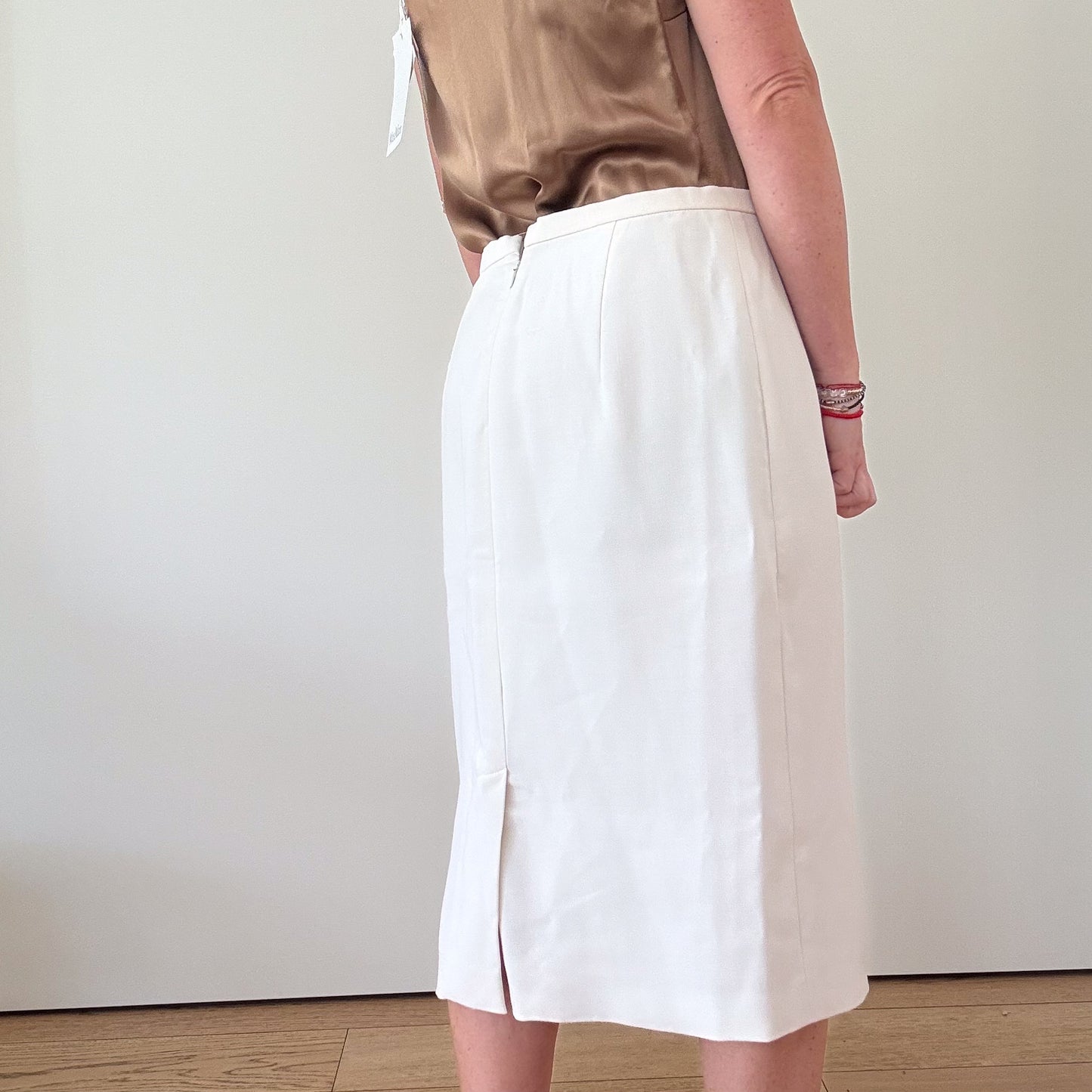 Max Mara Ecru Pencil Skirt - Size 12