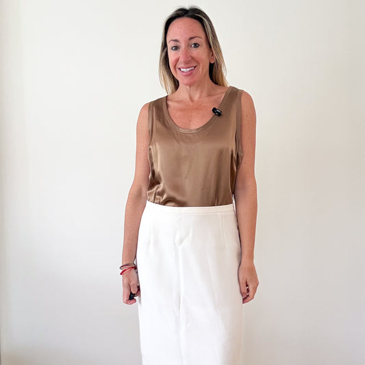 Max Mara Ecru Pencil Skirt - Size 12
