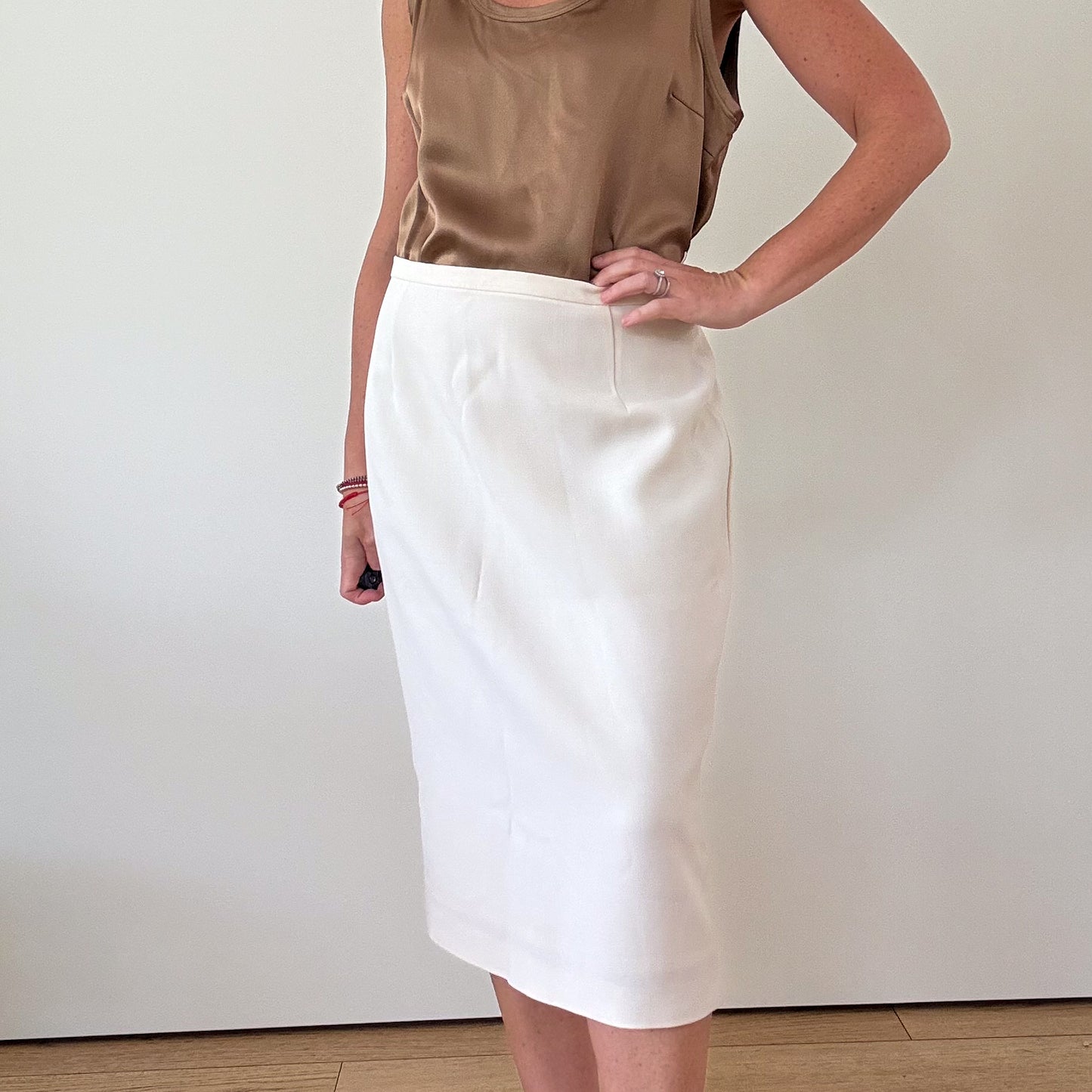 Max Mara Ecru Pencil Skirt - Size 12