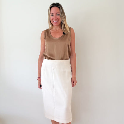 Max Mara Ecru Pencil Skirt - Size 12
