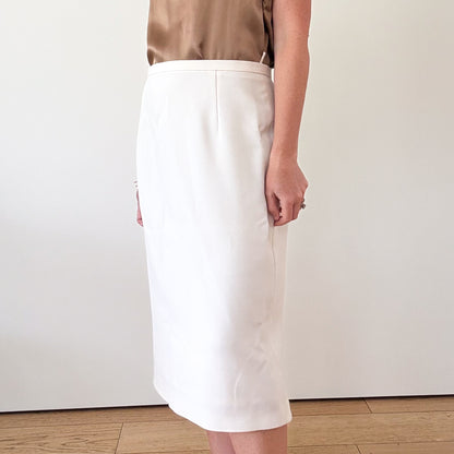 Max Mara Ecru Pencil Skirt - Size 12