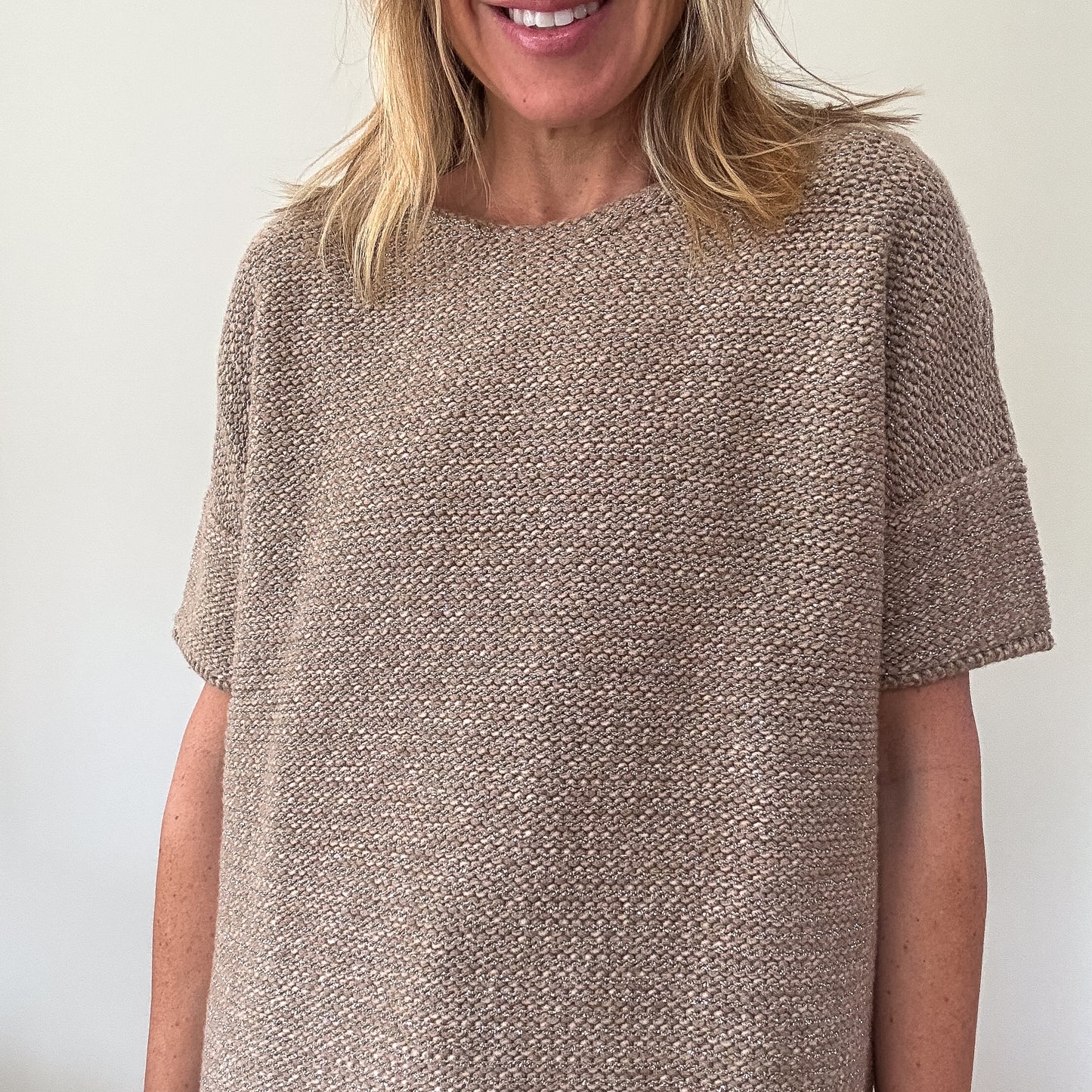 Max Mara Metallic Thread Textured Knit Sweater - Size S