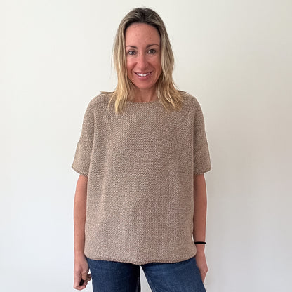Max Mara Metallic Thread Textured Knit Sweater - Size S