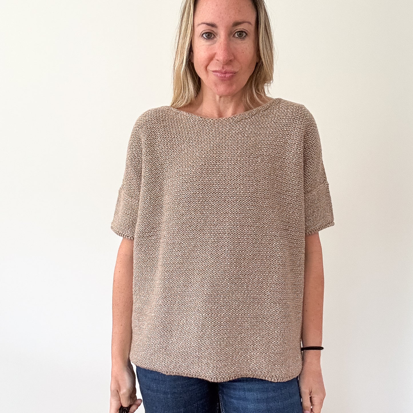 Max Mara Metallic Thread Textured Knit Sweater - Size S