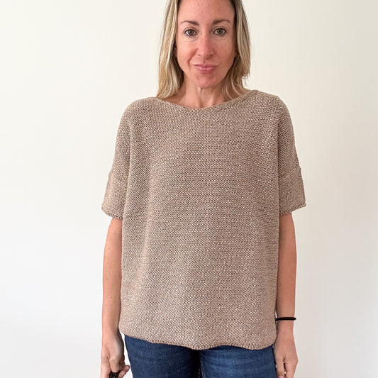 Max Mara Metallic Thread Textured Knit Sweater - Size S