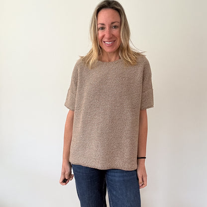 Max Mara Metallic Thread Textured Knit Sweater - Size S