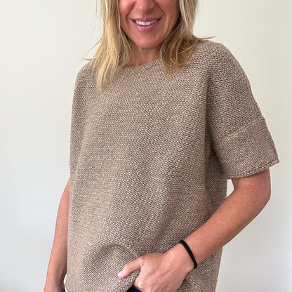 Max Mara Metallic Thread Textured Knit Sweater - Size S