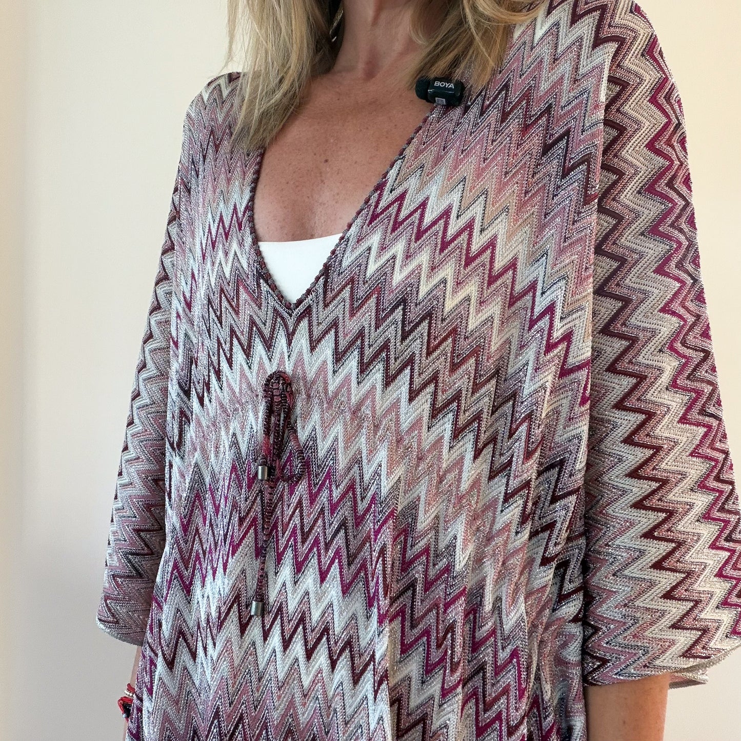 Missoni Metallic Zigzag Knit Fringe Poncho (RRP £550) | Authentic Preloved