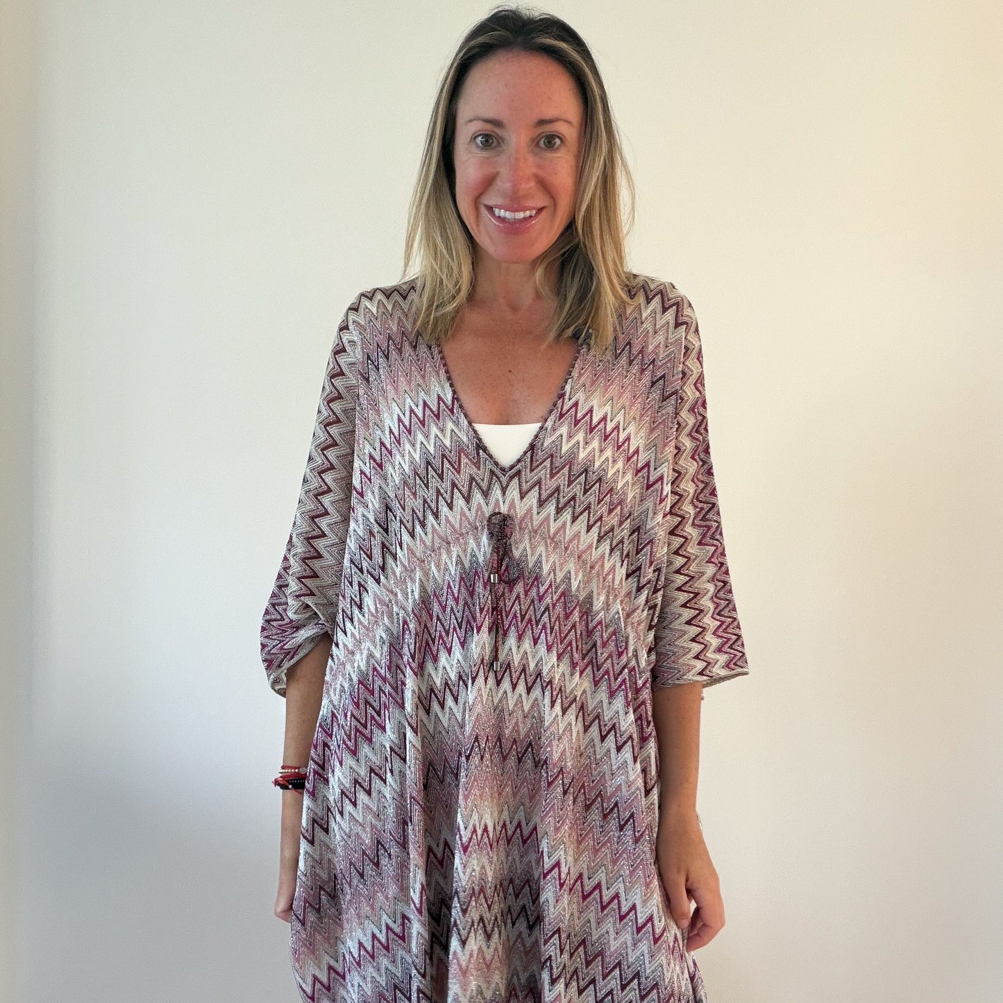 Missoni Metallic Zigzag Knit Fringe Poncho (RRP £550) | Authentic Preloved