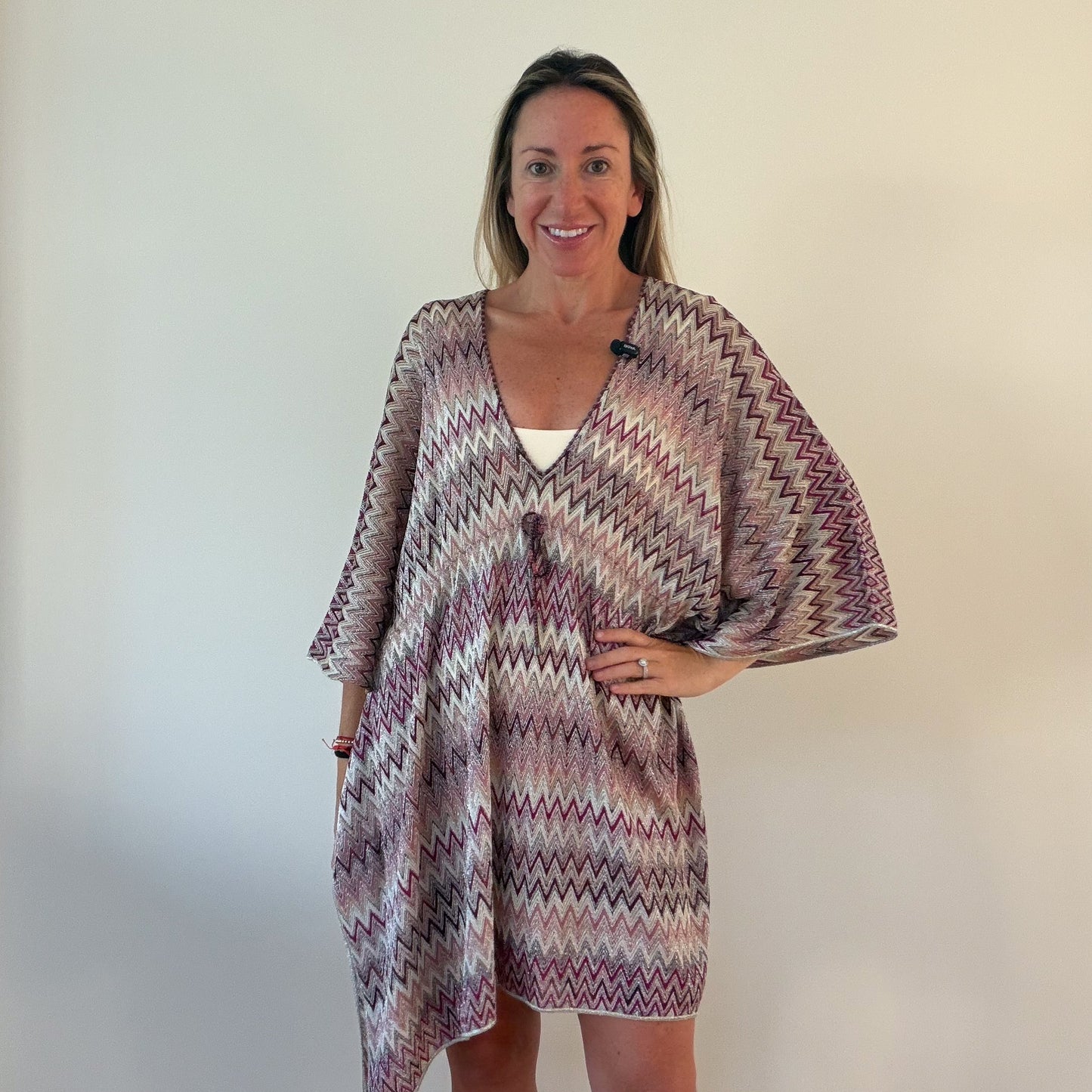 Missoni Metallic Zigzag Knit Fringe Poncho (RRP £550) | Authentic Preloved
