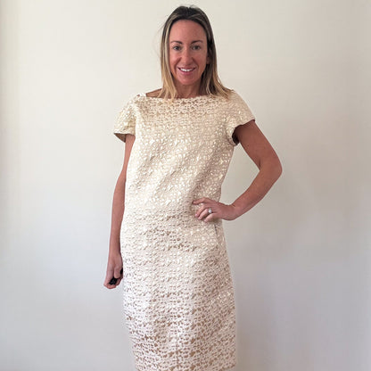 Moschino Gold Silk Lamé Blend Dress - Size 12