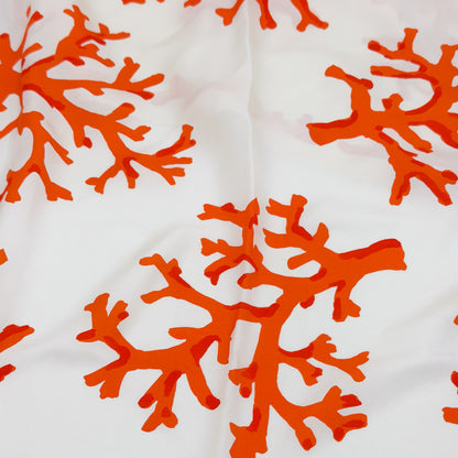 Moschino Cheap and Chic Cream Silk Scarf with Orange Coral Print (RRP £200) | Authentic Preloved