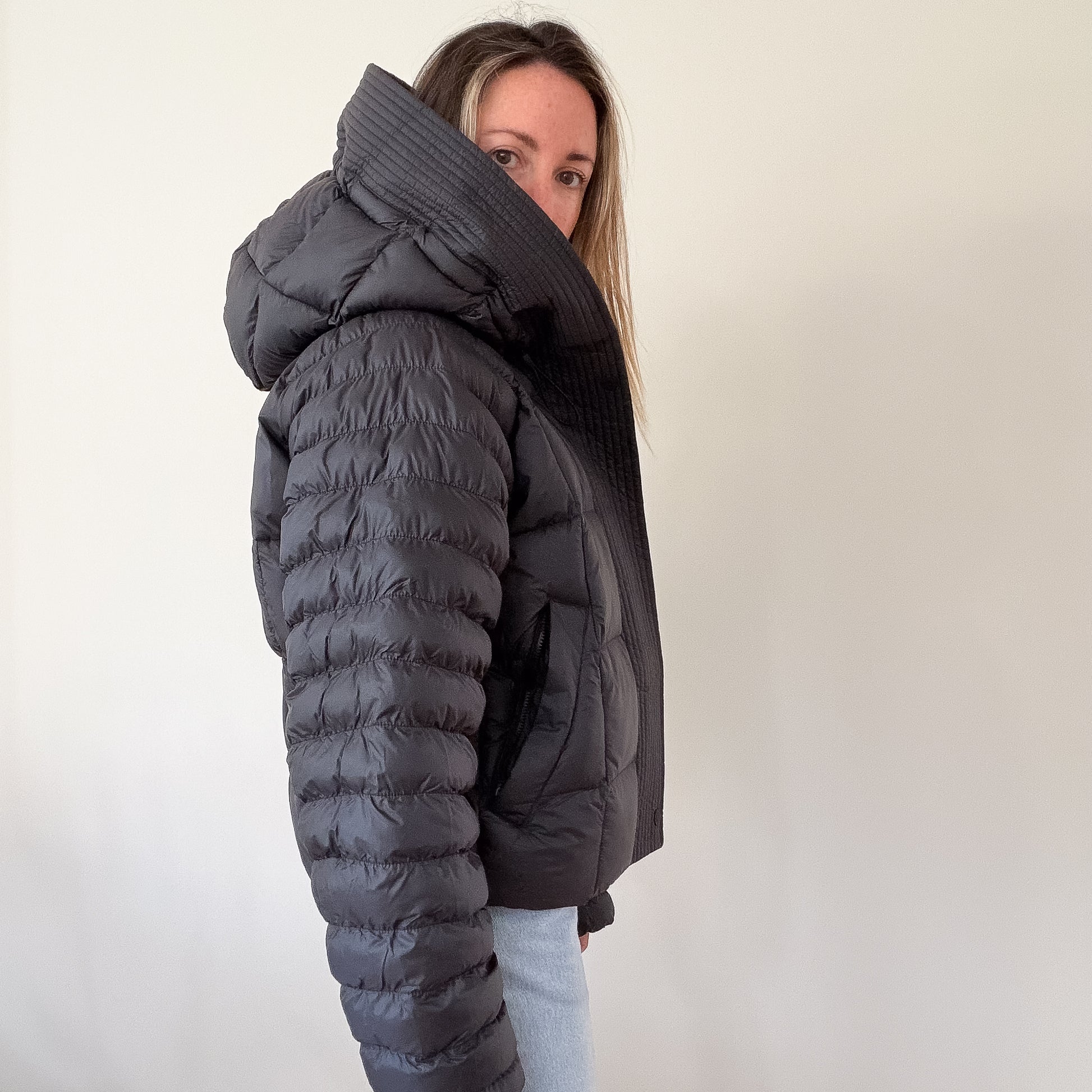 Nike puffer jacket — side profile