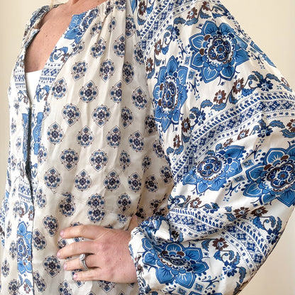 Odd Molly Blue and White Printed Maxi - Size 3