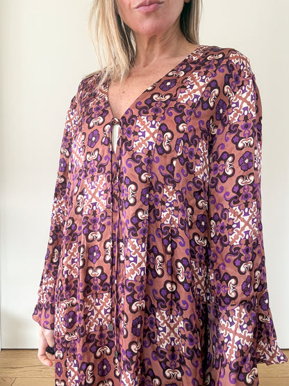 Odd Molly Brown and Purple Dress  - Size 3