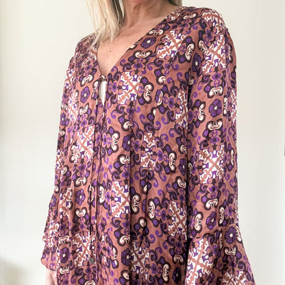 Odd Molly Brown and Purple Dress  - Size 3