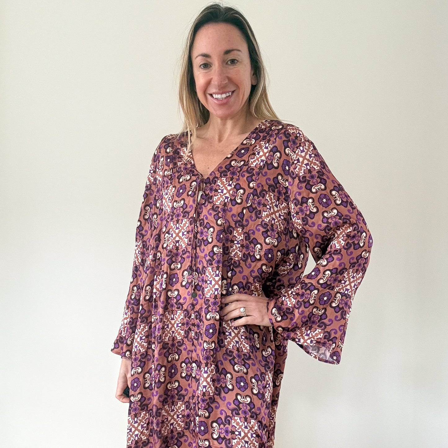 Odd Molly Brown and Purple Dress  - Size 3