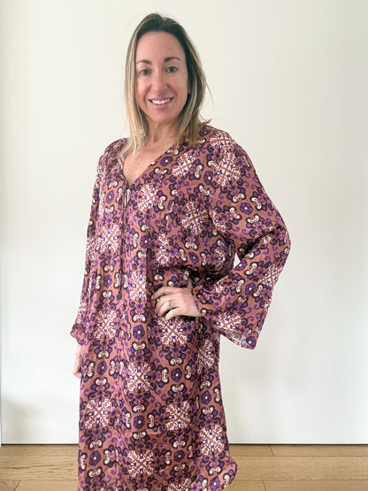Odd Molly Brown and Purple Dress  - Size 3