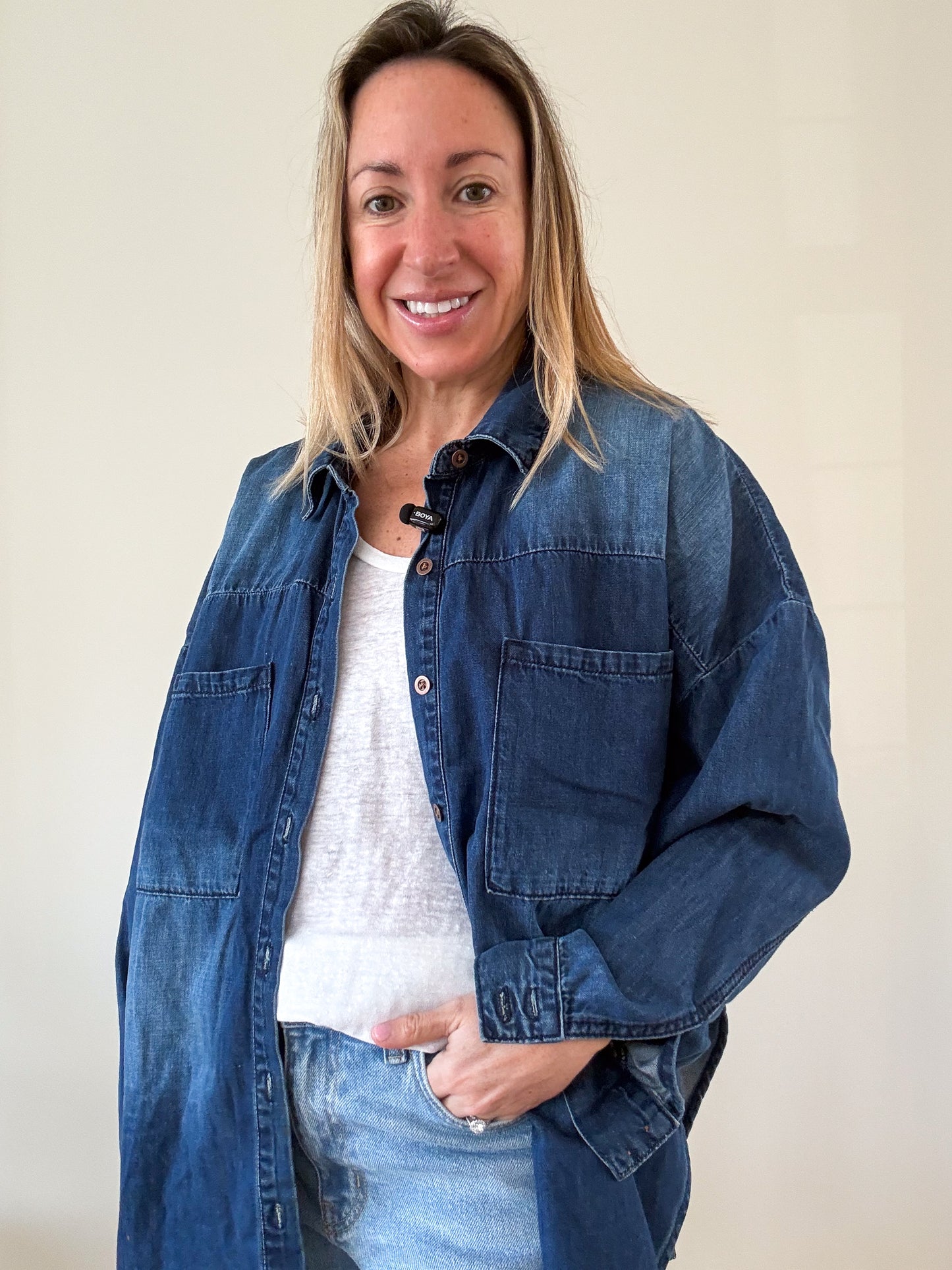 One Teaspoon Oversized Chambray Shirt - Size XS